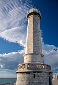 nuvole, faro, mare, cielo, lanterna, torre, bianco