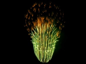 fuochi, verde, artificio, notturno, notte, nero, giallo, cielo, artificiali, luci