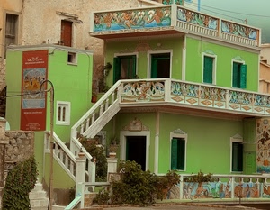 verde, finestre, scala, scale, balconi, balcone, casa, ringhiera, palazzo