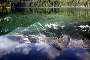 lago, alberi, montagne, riflessi, riflesso, montagna, nuvole, acqua, verde, cielo
