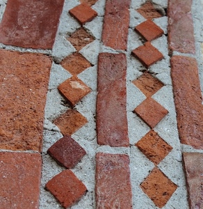 mattoni, rettangoli, rombi, cemento, quadrati, geometrie, marrone, grigio, pavimento, rossi