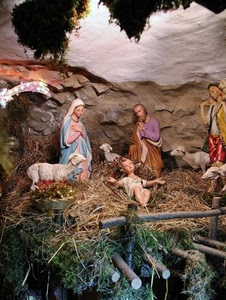 presepe, paglia, pecore, natività, natale, madonna, stella, famiglia, statuine