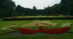 fiori, verde, aiuole, alberi, giardino, rosso, erba, prato, piante, siepe, cielo, siepi, rossi, colori, disegni, aiuola