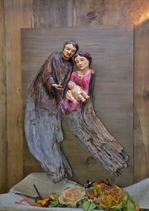 presepe, legno, fiori, bambino, madonna, donna, quadro, presepio, colori, statue, famiglia, scultura, natività