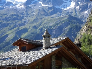 montagna, abbaino, tetto, comignolo, neve, comignoli, casa, tetti