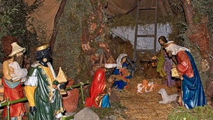 presepe, magi, madonna, scala, statuine, pecora, bambino, natività, gesù, paglia, statue