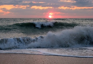 onde, tramonto, mare, sole, spiaggia, nuvole, alba, schiuma
