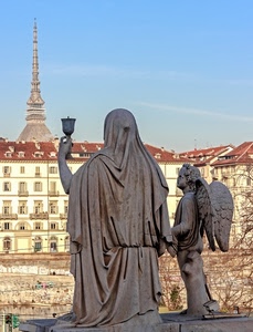 mole, angelo, torino, statue, ali, due, calice