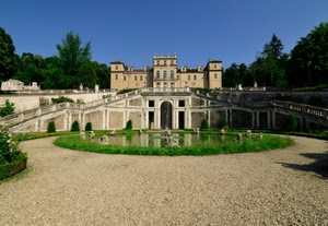 villa, fontana, verde, alberi, scale, acqua, parco, castello, aiuole, giardino, cielo