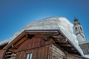 neve, campanile, tetto, legno, casa, inverno, finestra