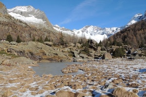 neve, montagna, alberi, acqua, inverno, lago, fiume, montagne, roccia