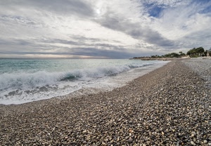mare, spiaggia, nuvole, onde, sassi, acqua, cielo, ghiaia, sabbia