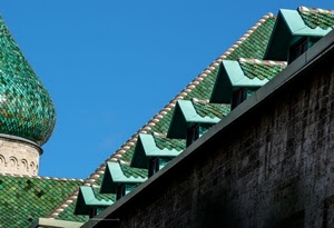 abbaini, verde, tetto, cupola, cielo, tegole, tetti, azzurro, muro