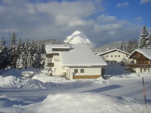 neve, alberi, inverno, case, montagna, casa, bianco, tetti, cielo, abeti
