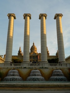 colonne, cupola, fontana, chiesa, acqua, quattro, fontane, cascate