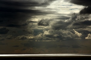 nuvole, cielo, mare, orizzonte, grigio, luce, nero, maltempo, raggi, temporale, sole, ombre