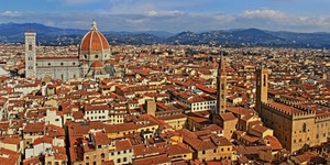 campanili, cupola, panorama, tetti, firenze, città, duomo, case, cielo, palazzi, nuvole, colline, chiese, chiesa, torri, torre, finestre, montagne