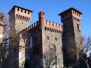 castello, torri, alberi, merli, finestre, cielo, torre
