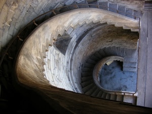 scale, scala, gradini, chiocciola, curve, spirale, ringhiera, scalini, torre, prospettiva