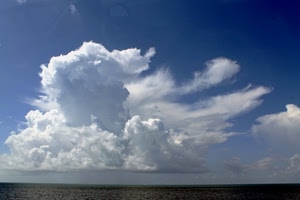 nuvole, cielo, mare, azzurro, bianco, acqua, orizzonte, bianche