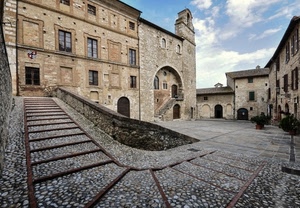 piazza, finestre, gradini, scala, scale, arco, chiesa, pietre, scalinata, palazzo, campanile, case