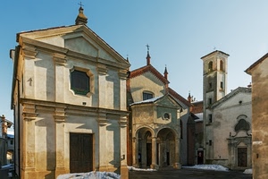 campanile, chiesa, croci, neve, chiese, piazza, porta, cielo