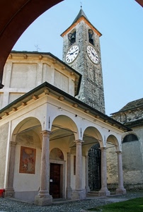 orologio, chiesa, campanile, colonne, portico, archi, porta, torre, campane