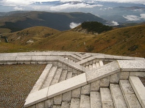 scale, montagne, nuvole, scalini, gradini, panorama, montagna, scalinata