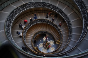 persone, scala, spirale, gradini, chiocciola, museo, albero, cerchi, scalini, scale, natale, ringhiera, tromba