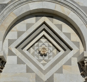 arco, fiore, quadrati, marmo, capitelli, triangoli, grigio, rombi, geometrie, geometria, bianco, decorazioni, edificio